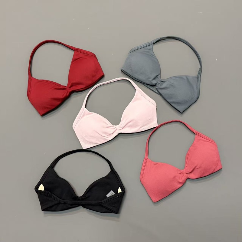 Yoga Strap Cotton - Reggiseno Sportivo da Donna con Scollo