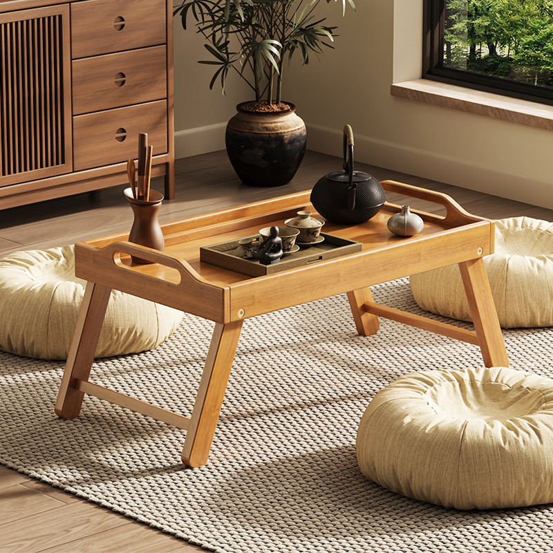 Inversion Table Fold - Tavolino Portatile in Bambù per Colazione,